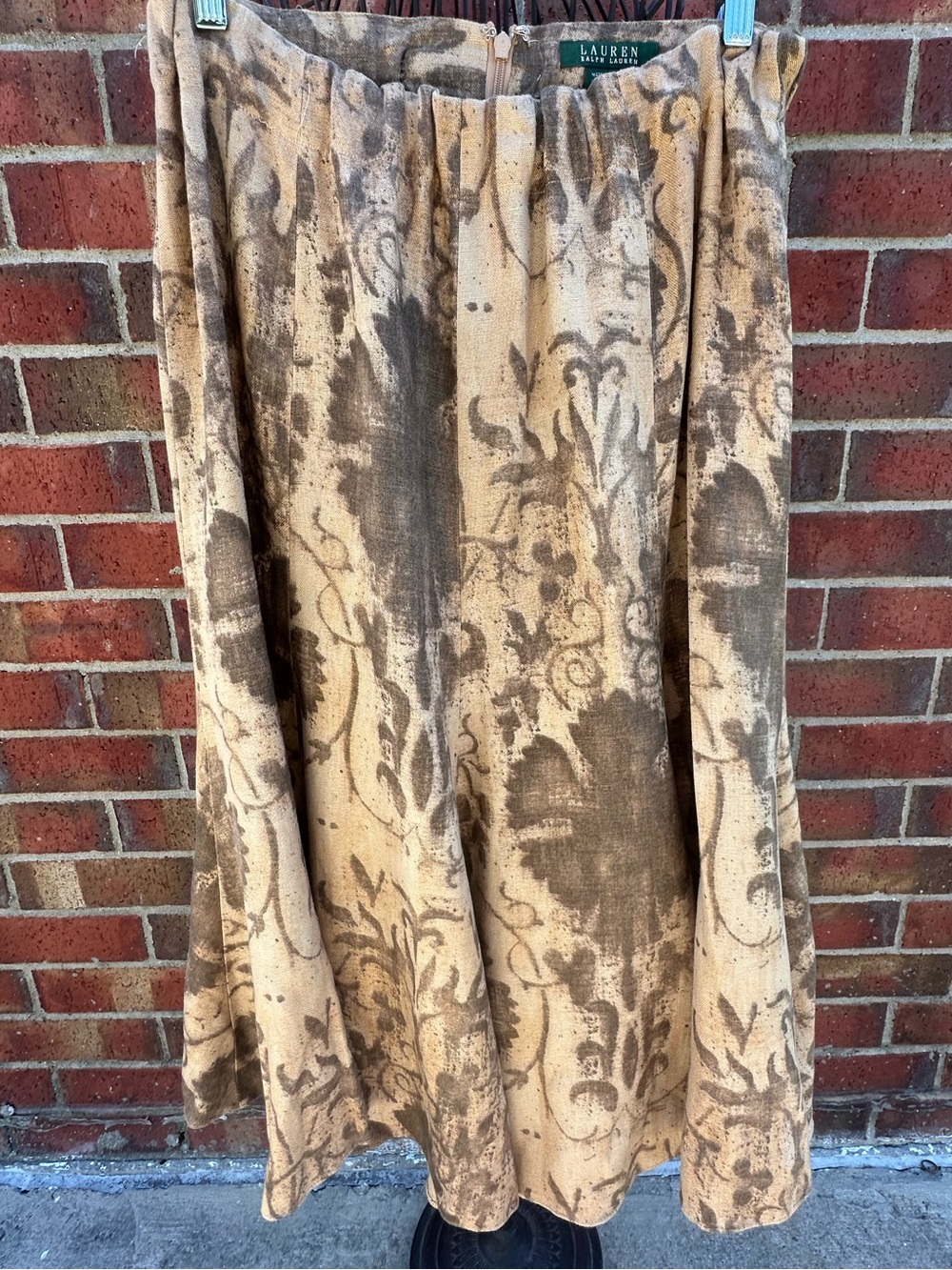 Ralph Lauren Skirt 100% Linen MIDI Heirloom Vintage-Inspired Heritage Prairie - Picture 10 of 14
